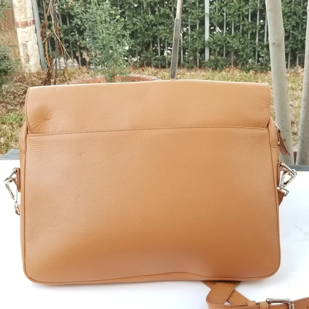 Mark & Graham Tan Laptop Crossbody Bag